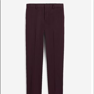 Express Merlot Slim Cotton Sateen Suit Pant